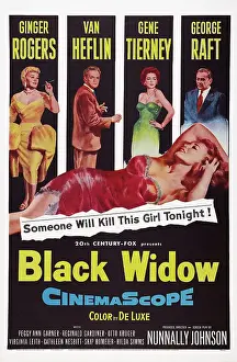 Tierney Prints: BLACK WIDOW, US poster art, from left: Ginger Rogers