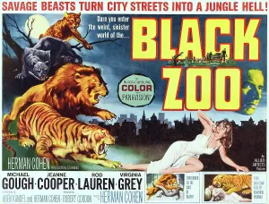 Attacking Prints: BLACK ZOO, middle right: Michael Gough; half-sheet poster art, 1963
