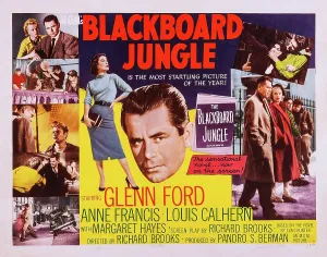 Teacher Prints: BLACKBOARD JUNGLE, US poster, center from left: Margaret Hayes