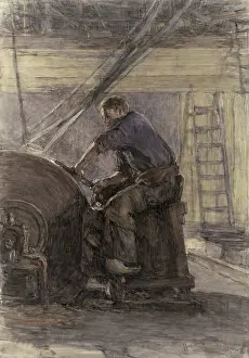 Sparks Prints: Blade Sharpener, by Isaac Israels