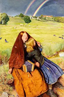Girl Prints: The Blind Girl, 1856, by John Everett Millais, English, British, painting, oil on canvas