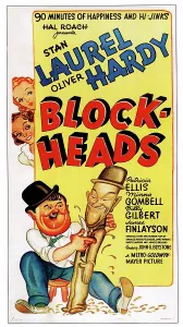 Hardy Prints: BLOCK-HEADS, bottom from left: Oliver Hardy, Stan Laurel, 1938