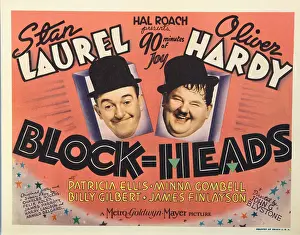 BLOCK-HEADS, US lobbycard, from left: Stan Laurel, Oliver Hardy, 1938