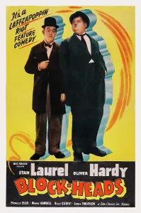 Hardy Prints: BLOCK-HEADS, US poster, top from left: Stan Laurel, Oliver Hardy, 1938