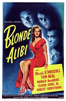 High Heels Prints: BLONDE ALIBI, US poster art, center: Martha O'Driscoll; from top left: Tom Neal