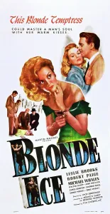Paige Prints: BLONDE ICE, center: Leslie Brooks, top right from left: Leslie Brooks, Robert Paige, 1948