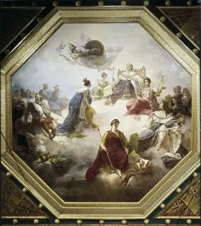 BLONDEL, Merry Joseph (1781-1853). France among Legislator Kings and French Legal Advisors Receiving from Louis XVIII the Charte Constitutionelle. 1827