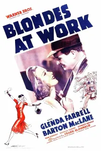 Reporters Prints: BLONDES AT WORK, US poster art, center from left: Glenda Farrell, Barton MacLane, 1938