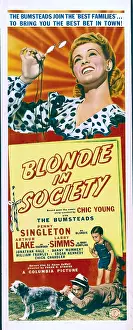Penny Prints: BLONDIE IN SOCIETY, top: Penny Singleton, bottom from left: Arthur Lake, Larry Simms, 1941