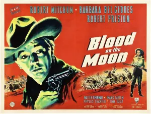 April Prints: BLOOD ON THE MOON, from left: Robert Mitchum, Barbara Bel Geddes, 1948