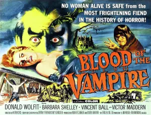 Eyes Prints: BLOOD OF THE VAMPIRE, girl on table: Barbara Shelley; man with staring eyes