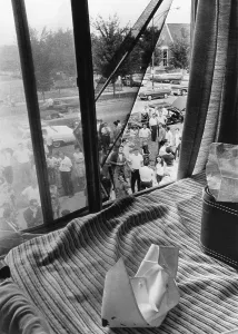 Csubeta Prints: Bloodstained nurses cap on a bed where eight student nurses were slain by Richard Speck