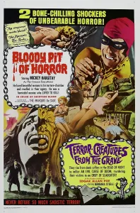 Homicide Prints: BLOODY PIT OF HORROR, TERROR-CREATURES FROM THE GRAVE, US Poster, 1965
