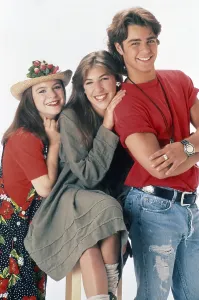 Bialik Prints: BLOSSOM, from left: Jenna Van Oy, Mayim Bialik, Joey Lawrence, (1993), 1990-95
