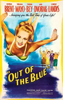 Swimsuit Prints: OUT OF THE BLUE, US poster, from left: Virginia Mayo