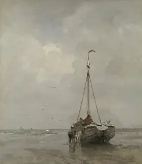 Coast Prints: Bluff-bowed Fishing Boat on the Beach at Scheveningen