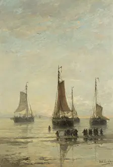 Fishing Prints: Bluff-Bowed Scheveningen Boats at Anchor