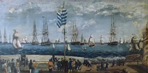 Seaside Prints: Boats arriving and departing from a port in Argentina