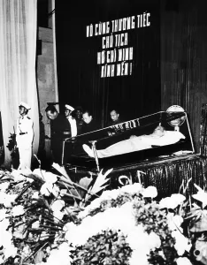 Mourners Prints: Body of President Ho Chi Minh during a state funeral in Hanoi