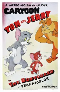Animated Prints: THE BODYGUARD, US poster art, Tom and Jerry (left and center), 1944