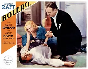 Lombard Prints: BOLERO, US poster art, from left, George Raft, Carole Lombard, William Frawley, 1934