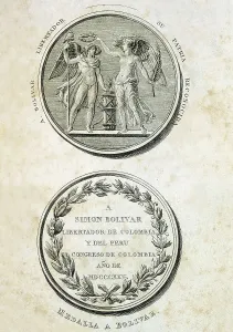 Bolivar Prints: BOLIVAR, Simn (1783-1830). Design of a commemorative medal (1825)