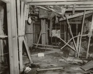 Louisiana Prints: Bomb attack on NAACP. Ku Klux Klan bomb damage to the home of Dr