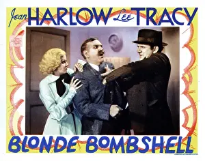 Fight Prints: BOMBSHELL, (aka BLONDE BOMBSHELL), from left, Jean Harlow, Frank Morgan, Ted Healy, 1933