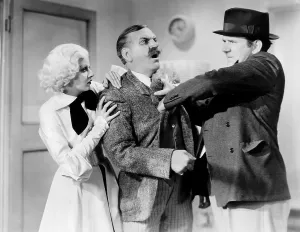 Arguing Prints: BOMBSHELL, from left, Jean Harlow, Frank Morgan, Ted Healy, 1933
