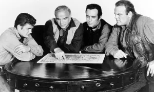 Roberts Prints: BONANZA, (from left): Michael Landon, Lorne Greene, Pernell Roberts, Dan Blocker, 1959-73