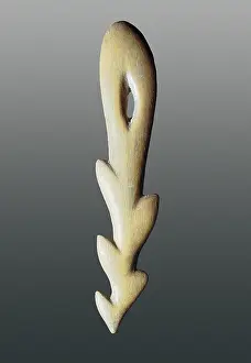 Stone Age Prints: Bone harpoon. Upper Paleolithic