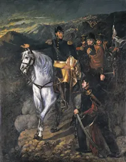 BONEO, Martin (1829-1915). General San Martin after crossing the Andes. 1865. Scene with Generals Jose de San Martin and Bernardo O'Higgins. Oil on canvas. ARGENTINA