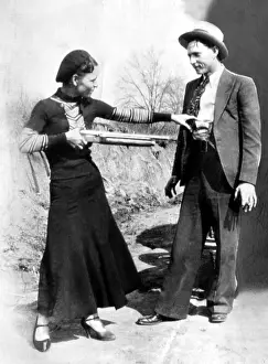 Clyde Prints: Bonnie Parker and Clyde Barrow, 1933. Courtesy: CSU Archives / Everett Collection