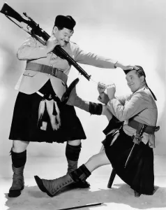 Kilt Prints: BONNIE SCOTLAND, Oliver Hardy, Stan Laurel, 1935