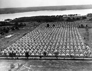 Government Relief Prints: Bonus Army. An aerial view of Bonus City, at Fort Hunt, Virginia