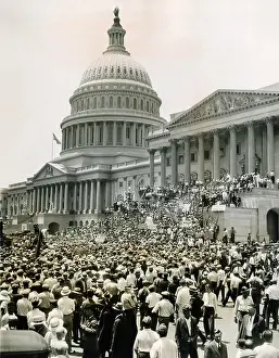 Jobless Prints: Bonus Army Veterans protest the adjournment of Congress before the Senate took action of the Bonus Bill