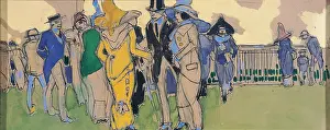 Arts Culture And Entertainment Prints: Bonzagni Aroldo, The Races (San Siro)