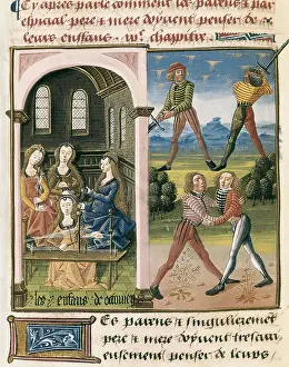 Miniatures Prints: The Book of Good Morals by Jacques Le Grant (1464)