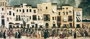 Dwelling Prints: The Borne Market (Mercat del Born) of Barcelona next to the church of Santa Maria del Mar