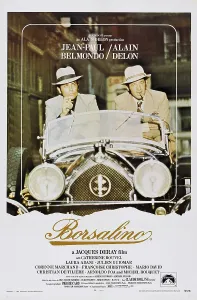 Belmondo Prints: BORSALINO, l-r: Alain Delon, Jean-Paul Belmondo on poster art, 1970