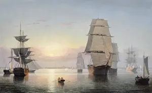 Workers Prints: Boston Harbor, Sunset, 1850-55