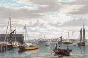 February Prints: Boston, from the ship house, west end of the navy yard 1833