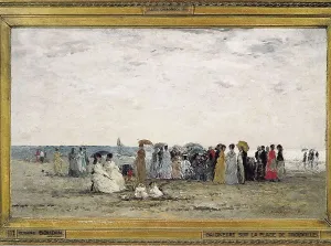 1869 Prints: BOUDIN, Eugne (1824-1898). Bathers on the Beach at Trouville