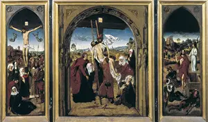 16th C Prints: Bouts, Dirck. Tryptich of the Passion