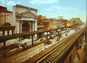 2007 Prints: The Bowery, the Third Avenue elevated train, New York City, photochrom, circa 1900
