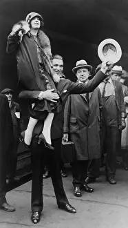 Heavyweights Prints: Boxer Jack Dempsey in Chicago, hoisting his bride