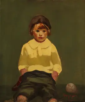 Shorts Prints: BOY WITH BASEBALL, by George Luks, c. 1925, American painting, oil on canvas