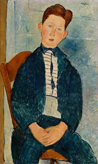 Expressionism Prints: BOY IN A STRIPED SWEATER, by Amedeo Modigliani