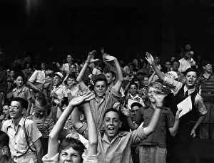 Shouting Prints: Boys at a ball game at Briggs Stadium