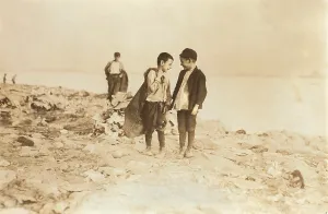1900s Candids Prints: Boys picking garbage from the dump